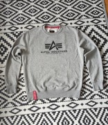 Bluza Alpha Industries logo basic crewneck grey black