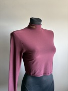 Levis sportowa bluzka damska pilates półgolf fitness bordo M L