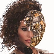Steampunk maska karnawałowa halloweenowa na połowę twarzy damska