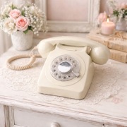 Stylowy telefon retro w klimacie shabby chic