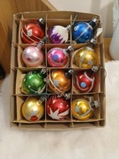 Stare szklane bombki choinkowe z okresu PRL mix
