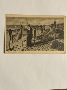 SUSZENIE SIECI RYBACKICH.STARA POCZTÓWKA.