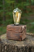 Lampka drewniana rustykalna - handmade
