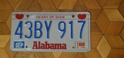 Alabama tablica rejestracyjna usa oryginal