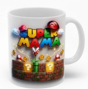 Prezent na dzien matki Super Mama kubek w stylu super mario smieszny 