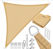 Żagiel Przeciwsłoneczny Trójkąt 4,2 x 4,2 x 6 m Piaskowy HDPE KESSER