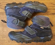 BARTEK trzewiki kozaczki dla dzieci skórzane niebieskie rzepy waterproof 35