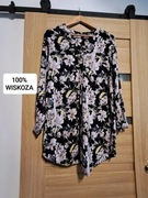 Sukienka midi w kwiaty L H&M 100% wiskoza sukienka z długim rękawem