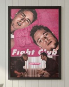 Plakat Fight Club A3 w ramie filmowy różowy retro vintage