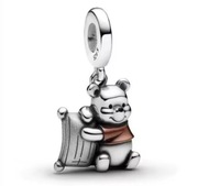 Srebrny Nowy Charms do bransoletki modułowej Kubuś Puchatek