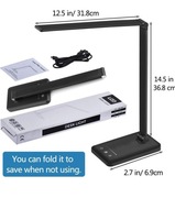 Lampa biurkowa LED, ściemniana, składana USB.