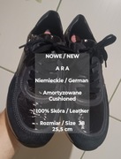 ARA  Niemieckie amortyzowane damskie sneakersy, 100% Skóra, 38 / 25,5 cm