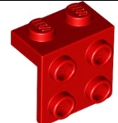 LEGO ANGLE PLATE 1X2 2X2 RED 6117974/21712