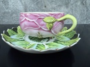 Carl Knoll Carlsbad Filiżanka i spodek w formie kwiatu róży