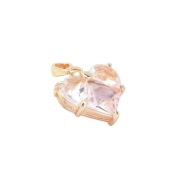 Zawieszka SERCE inkrustowane cyrkonami, złoty kolor, 14,5 x 14 mm.