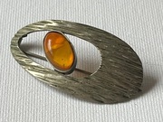 Unikatowa broszka z bursztynem vintage