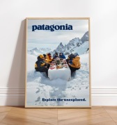 Patagonia climber mountain góra plakat A3 z ramą (29,7 cm x 42 cm)