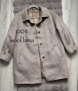Unikatowy płaszcz vintage szyty na zamówienie beżowy lama 100% wool 38/40