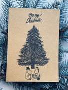 Kraftowa karta świąteczna  święta Boże Narodzenie Muminki Mała Mi 