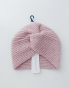 Czapka dziecięca turban w prążki pastelowy róż