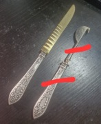 Srebrny nóż próby 84( W-wa do ozdobnego krojenia sera, warzyw, owoców, itp.