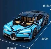 3599 elementów Niebieski Bugatti Chiron Model 1:8 Zestaw Klocków