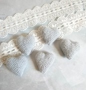 Serduszko szydełkowe - jasny niebieski.