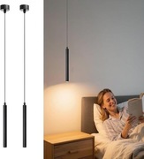 Zestaw 2 lamp wiszących LED czarne cylindry 30 cm 3W 3000K