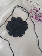 Czarny choker róża kwiat naszyjnik okazje 