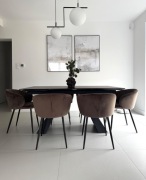 Zestaw 6 krzeseł welur brązowe 