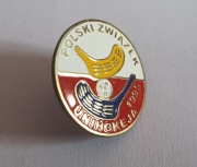 Przypinka pin Polski Związek Unihokeja 1999 plus gratis Orange