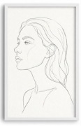 Rysunek ołówkiem portret kobiety line art – oryginał, zamówienia
