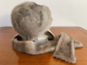 Kapelusz Z Futra Norek / Kołnierz Futrzany Vintage Lata 60-70