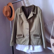 Marynarka wełniana Loden 100% wełna dziewicza Pure New Wool 40 L oliwkowa