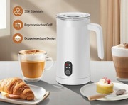  4W1 Elektryczny SPIENIACZ DO Mleka Podgrzewacz Latte Black 350ML