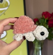 Morelowo-Beżowy Mini Żółwik | Maskotka Pluszak na szydełku Ręcznie robiona