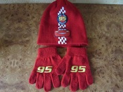 Komplet - Czapka dziecięca (zimowa) + rękawiczki Disney Cars 