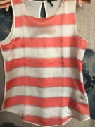 MASSIMO DUTTI RÓŻOWO-KREMOWY TOP 34/XS