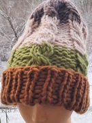 Zimowa czapka z wełny 100%.Handmade.