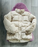 Kurtka 2w1 z odpinanymi rękawami Beżowo-kremowa puchowa kurtka L