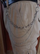 Metalowy potrójny łańcuszek do spodni dlł. 27cm