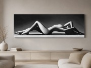 Duży obraz dekoracyjny 150x50 cm – czarno-biały, nowoczesny