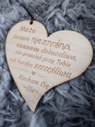 Serduszko grawerowane na Walentynki