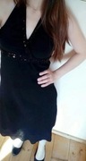 Czarna sukienka midi z wiązaniem, Vero Moda, XS