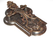 Stara  kołatka do drzwi mosiądz platerowany