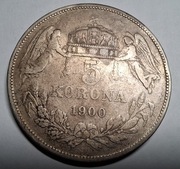 Moneta srebrna Austria Węgry 5 Koron 1900 srebro 24g