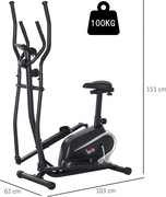 Rower treningowy eliptyczny z LCD trenażer 8biegów