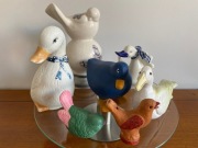 Figurki Ptaki Ceramika Drzewo Zestaw