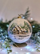 Bombka 100% ręcznie malowana 15 cm NIETŁUKĄCA + STOJAK