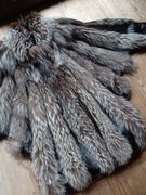 NOWE! PIĘKNY SREBRNY LIS NATURALNY + SKÓRA  R. 46,48